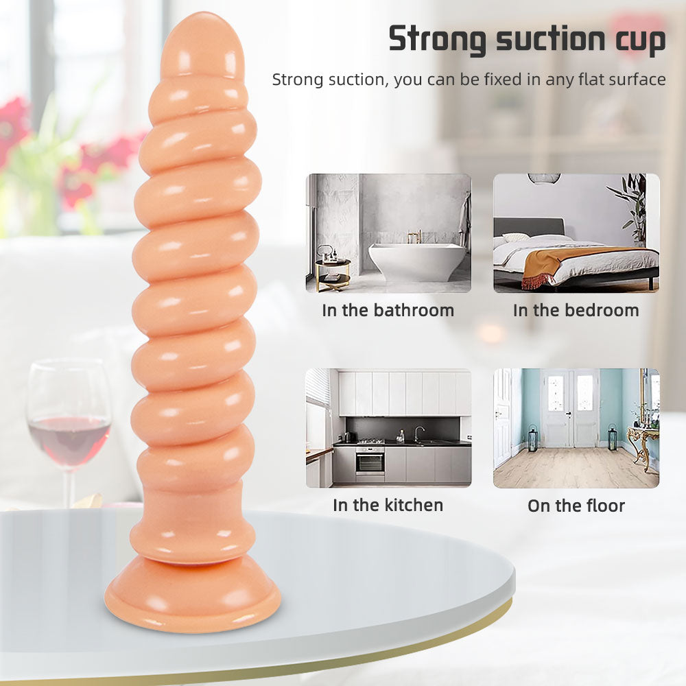 9 inch Exotic Dildo Spiral Anal Butt Plug - Fantasy Vaginal Women Masturbation Sex Toys