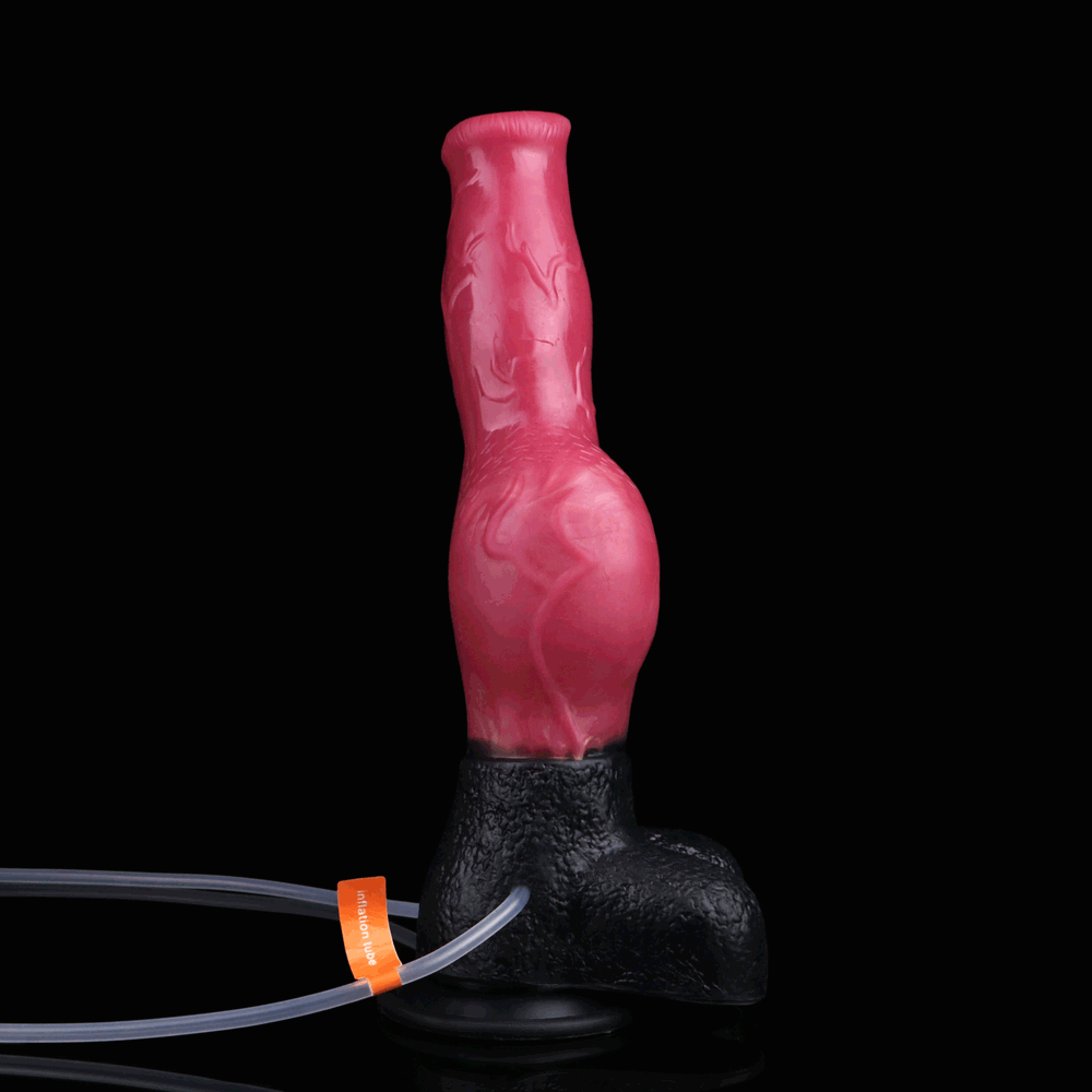 Squirting Dildo Inflatable Butt Plug - Blazing Flame Horsedildo Fantasy Female Masturbation