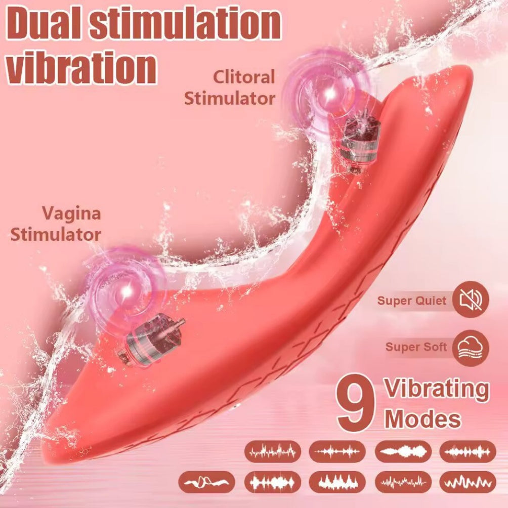 Clitoral Stimulation Magic Wand - Pink Silicone Wearable Strap-On for Female Orgasm