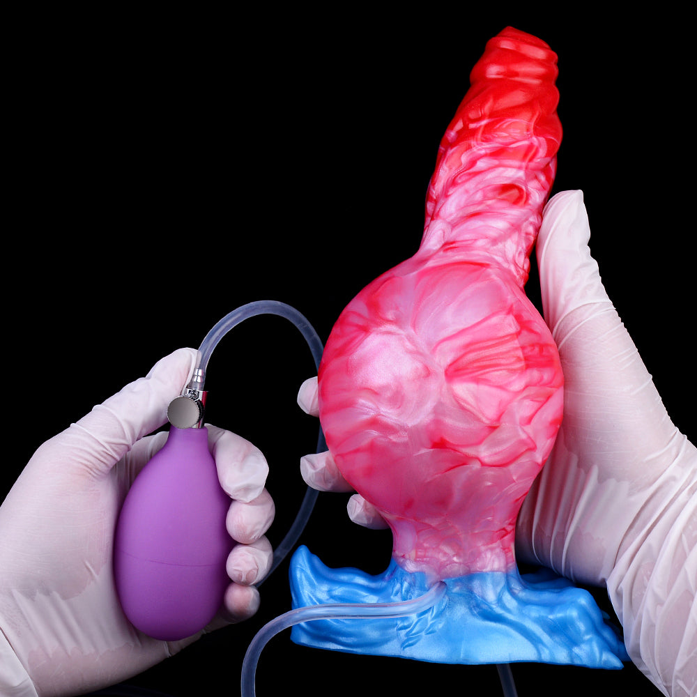 Aufblasbarer Monsterdildo mit Spritzfunktion – Großes geknotetes Anal-Prostata-Melk-Sexspielzeug für Frauen