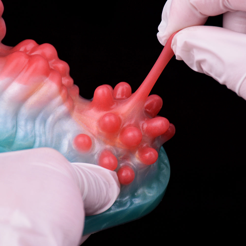 Godemichet sexuel lumineux en forme de dragon - Masturbateur vaginal anal à télécommande avec nœuds vibrants