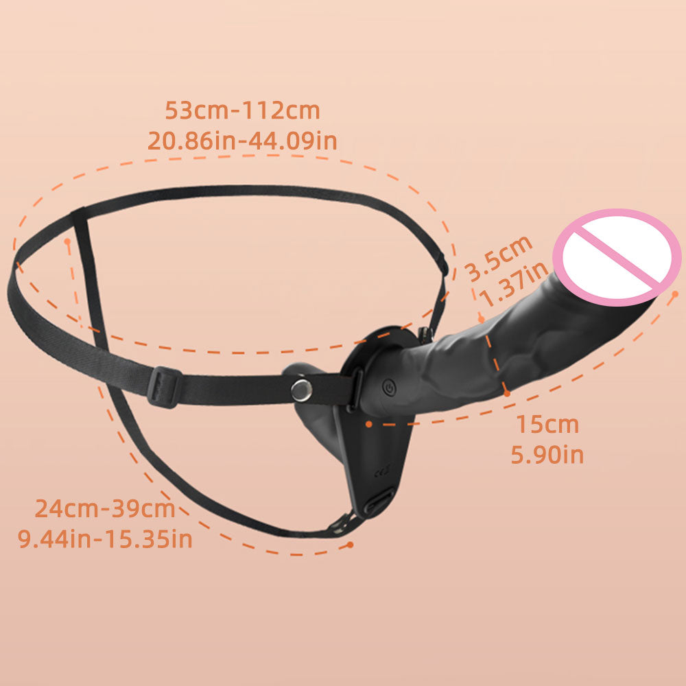 Doppelendiger Lesiban Strap-On Dildo - Realistischer schwarzer Dildo, Sexspielzeug für Paare