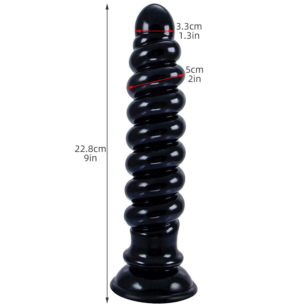 9 inch Exotic Dildo Spiral Anal Butt Plug - Fantasy Vaginal Women Masturbation Sex Toys