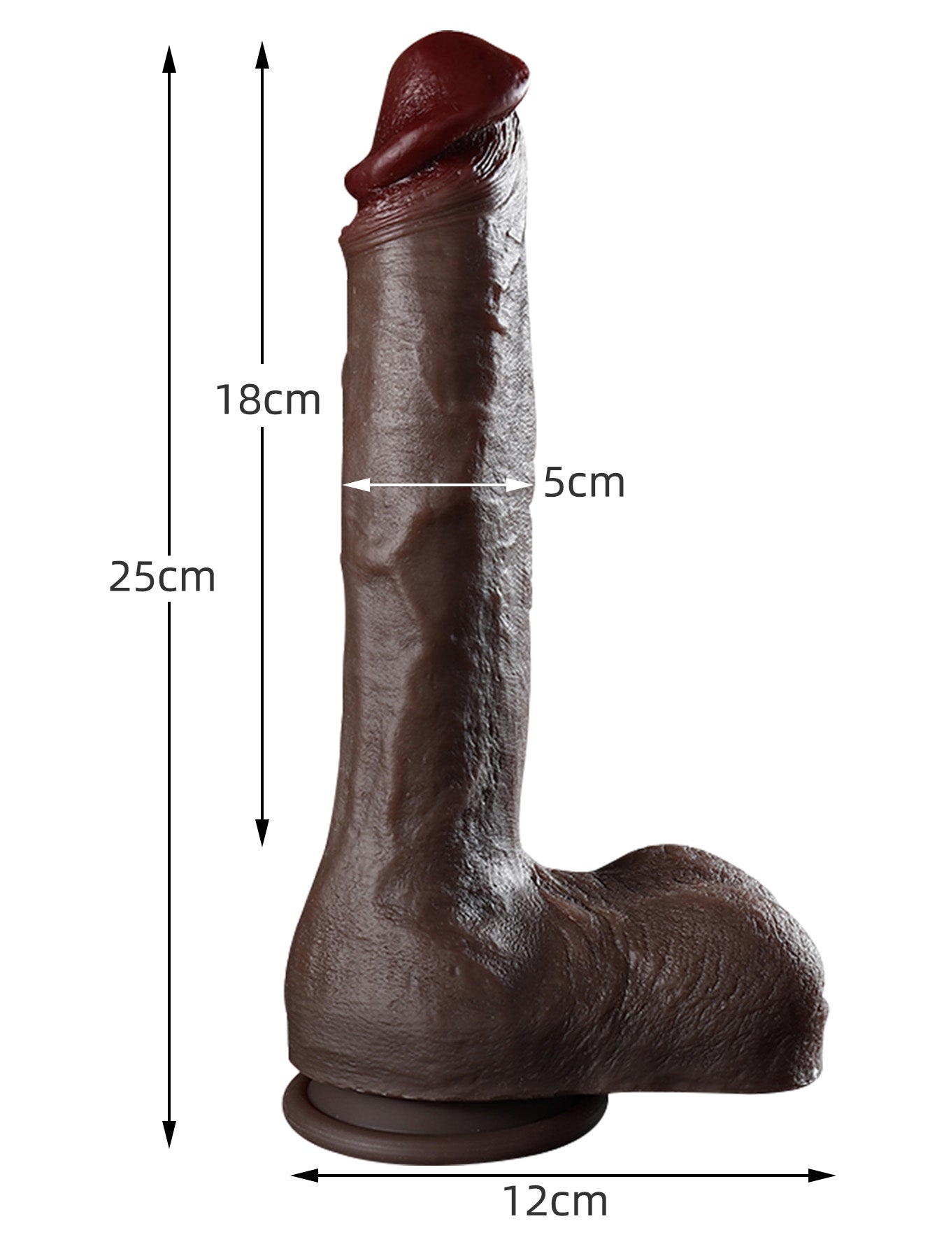 Ebenholz-Dildo, Anal-Buttplug – 10 Zoll großer Hoden, Silikon-Saugnapf, Sexspielzeug für Frauen