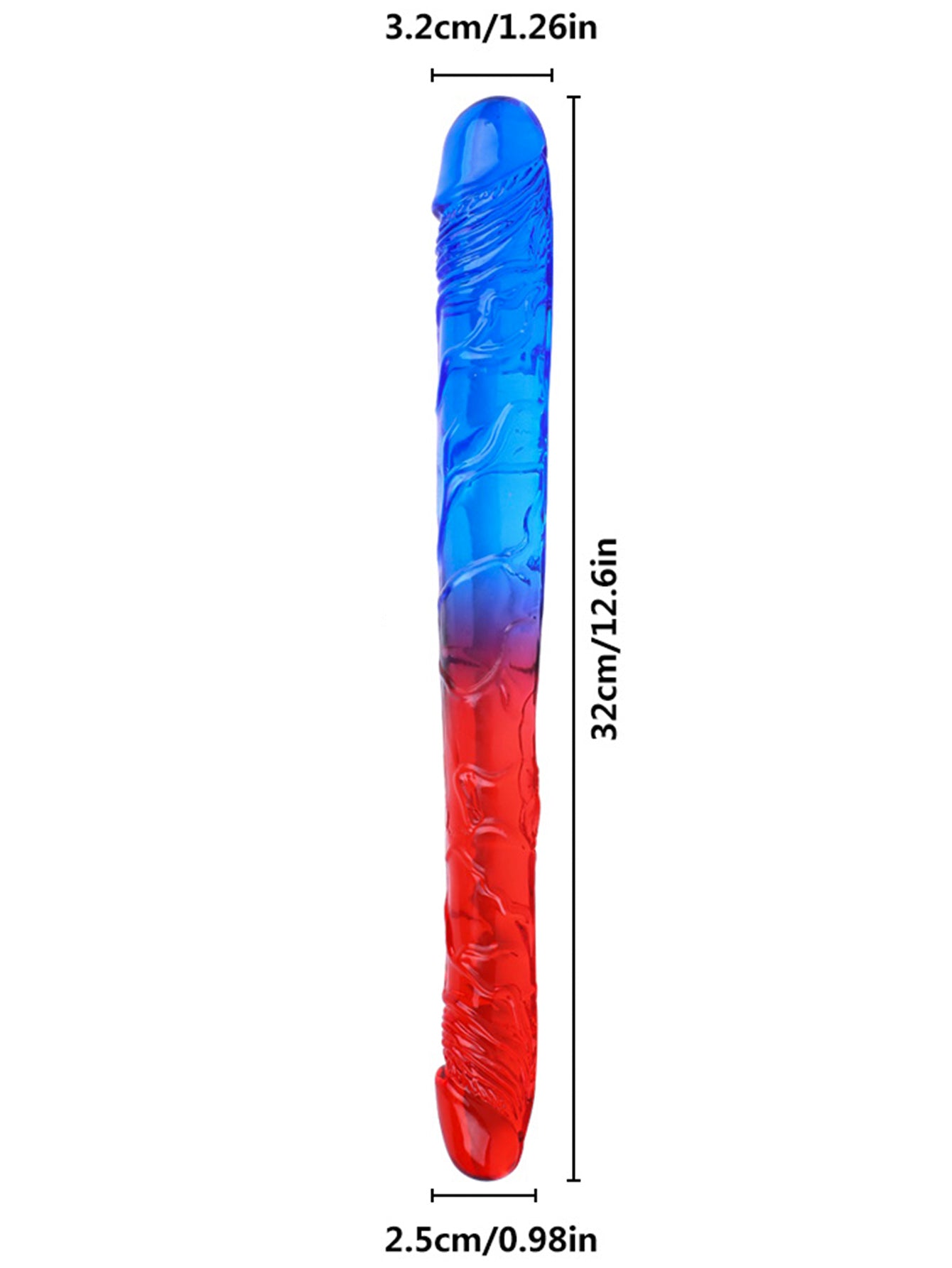Gode double face arc-en-ciel - Gode anal réaliste en silicone de 12 pouces pour couple, jouets sexuels
