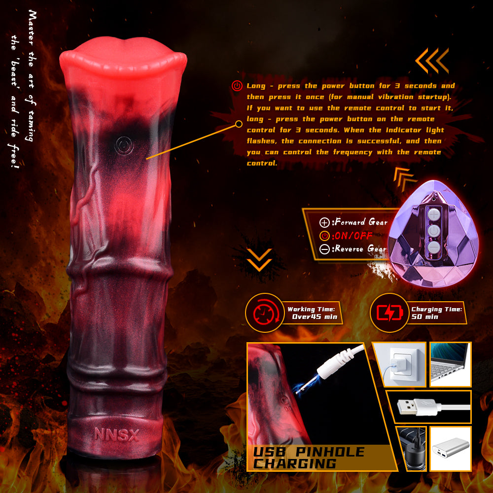 Vibrierende Penishülle mit Fernbedienung – Horsedildo Silikon-Penishülle-Extender