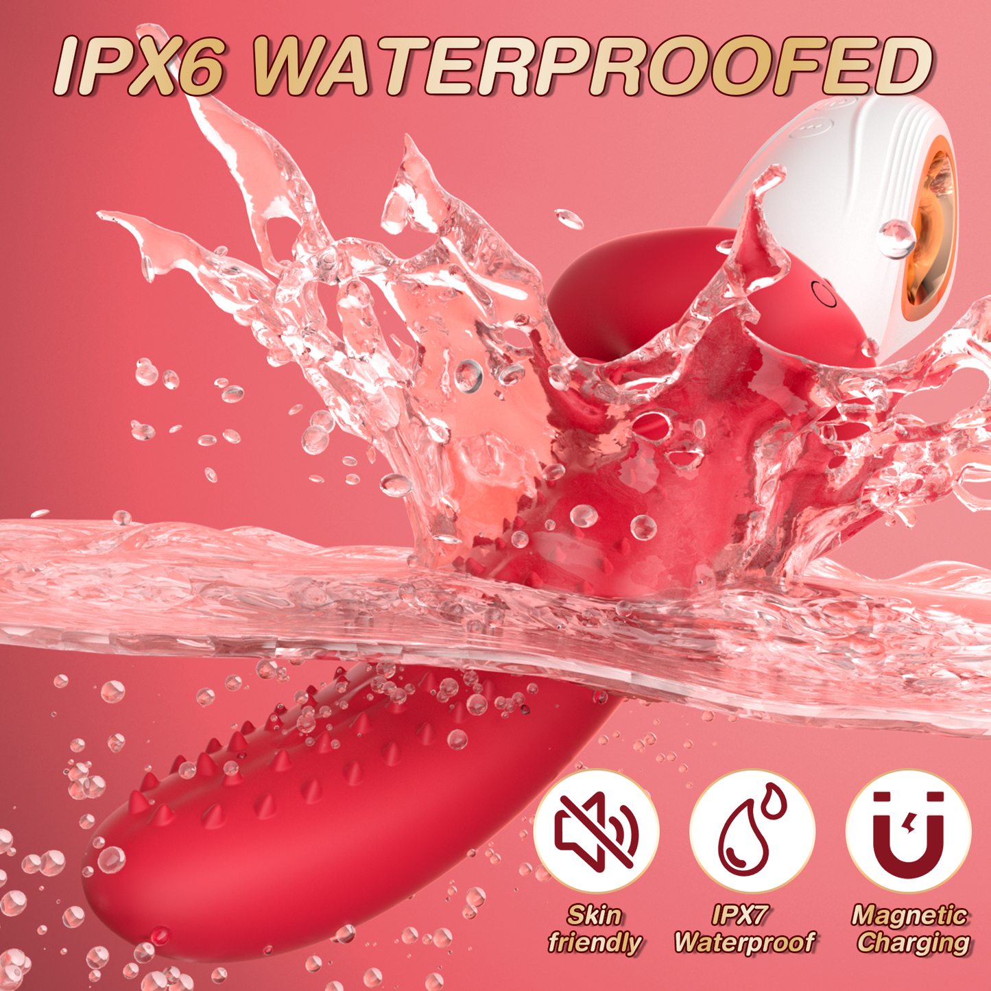 Tongue Licking G-spot Vibrator - Clit Anal Double Stimulator Handy Sex Toys for Women