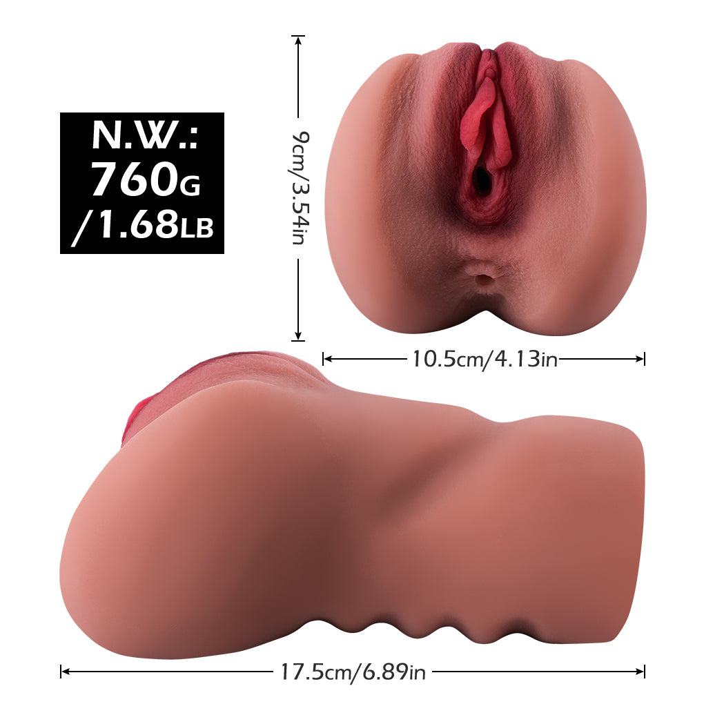 Realistic Pussy Pocket Masturbator - Ebony Women Vagina Penis Masturbation Milk