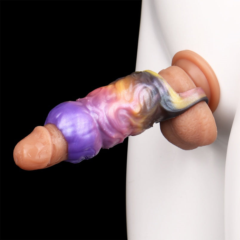 Fantasy Pumpkin-Head Cock Sleeve Cover Larger 5-Inch Silicone Penis Domlust Fantasy Pumpkin-Head Cock Sleeve Cover Larger 5-Inch Silicone Penis Domlust