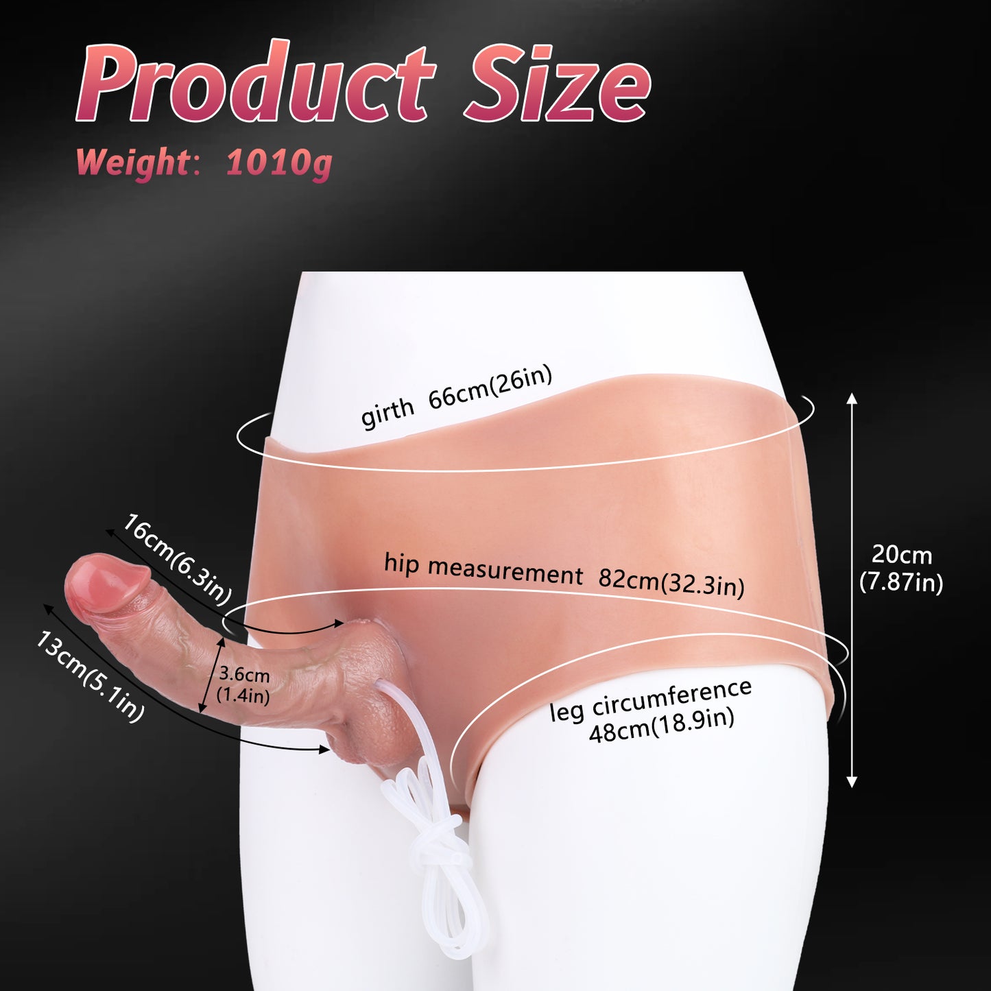 Gode gicleur réaliste sous-vêtements - Strap On Box Brief flexible jouets sexuels lesbiennes
