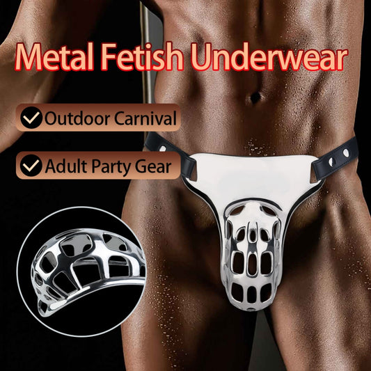 Hollow Stainless Steel Strap-on G-string – Male Bettie Bondage Metal BDSM Toys