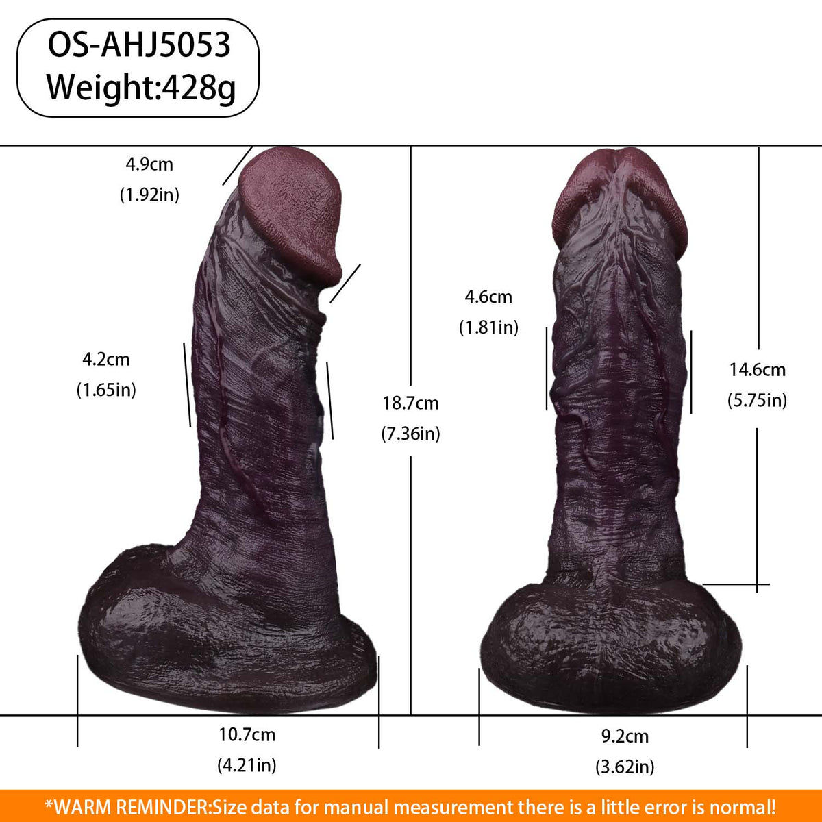 Oversized Glans Black Dildo | Large Realistic Head, Deep Vein Shaft & Anatomical Detail — Dual-Layer Platinum Silicone in Deep Grape Purple for Intense G-Spot & Stretch Sensation