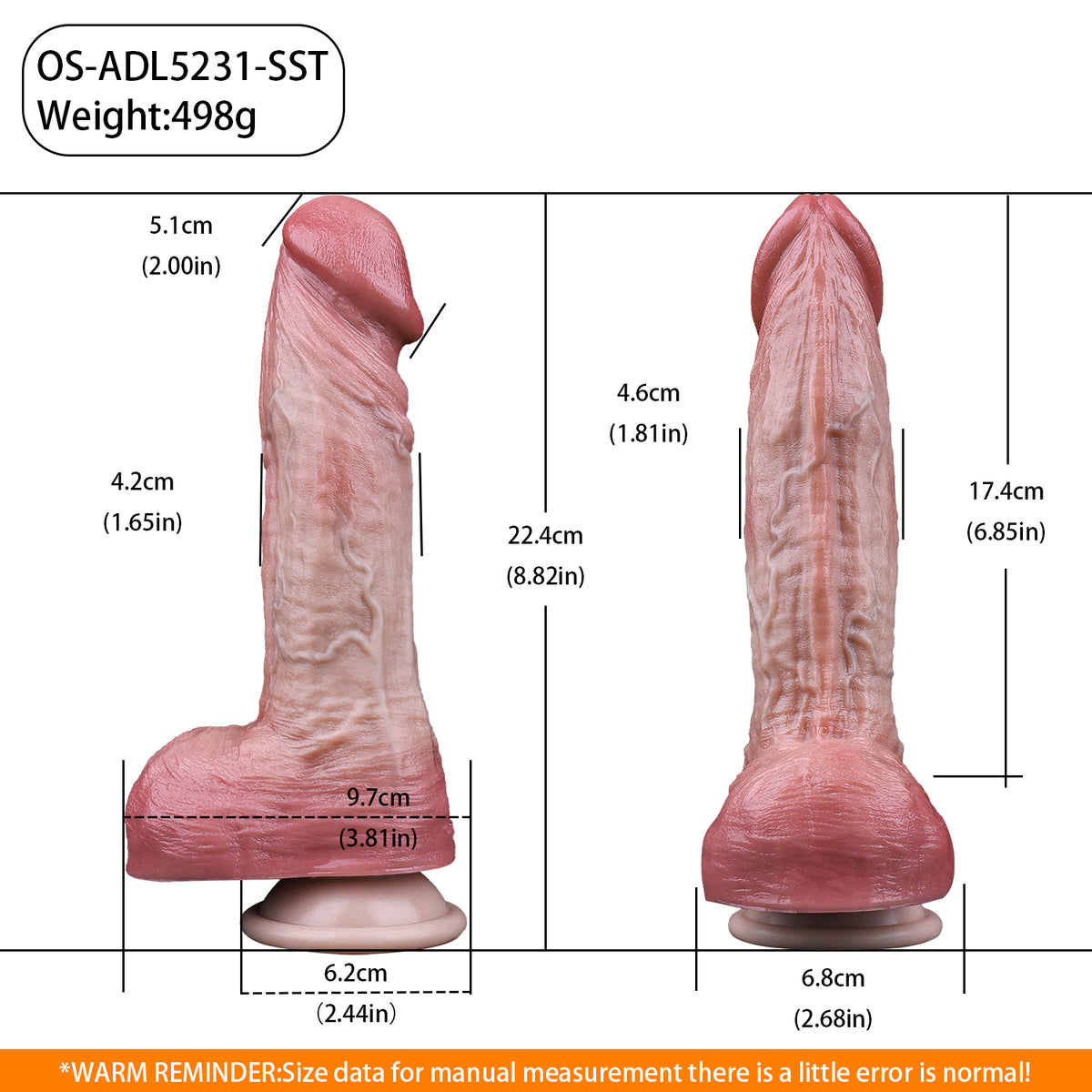 Ultra-Lifelike Vibrating Realistic Dildo with Veined Testicles & Hands-Free Suction Base for Shower & Harness Play (Remote-Controlled)