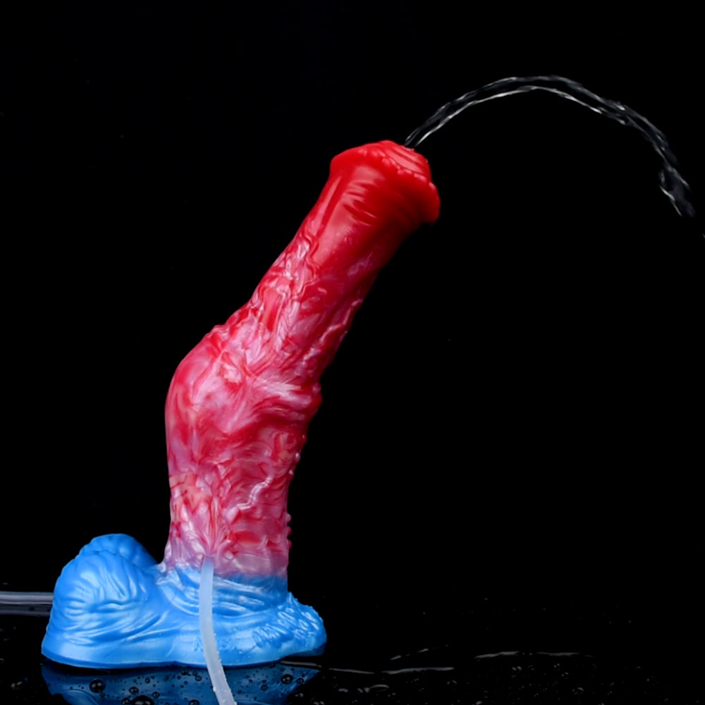 Gode gonflable Monsterdildo éjaculant Butt Plug - Jouets sexuels anaux de massage de la prostate noués en silicone pour femmes