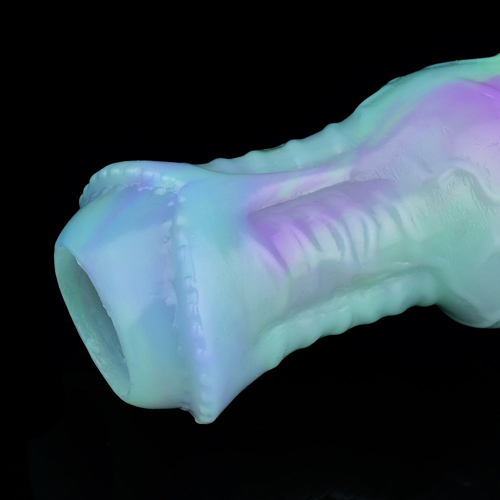 Manchon lumineux Monsterdildo - Anneau de pénis en silicone, extension de préservatif, jouet sexuel pour hommes