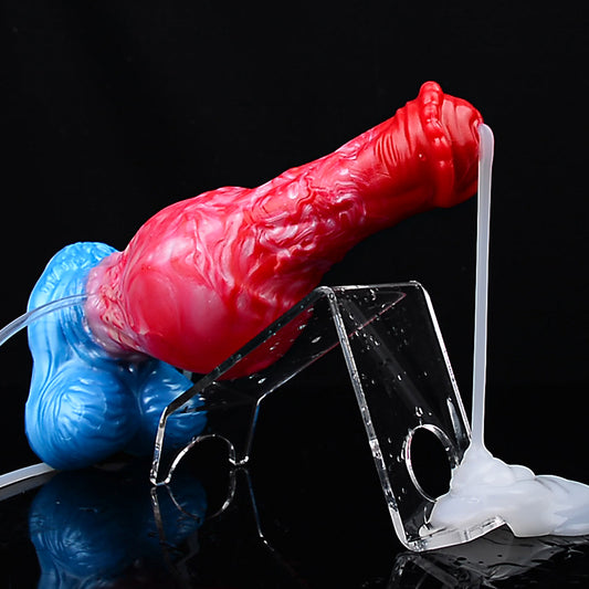 Inflatable Monsterdildo Ejaculating Dildo Butt Plug - Sillicone Horse Dick Vaginal Masturbator