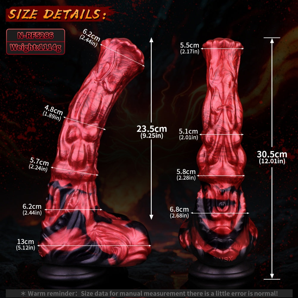 Monster Fantasy Horse Dildo with Suction Cup – Blood Red Silicone Female Masturbation Toy