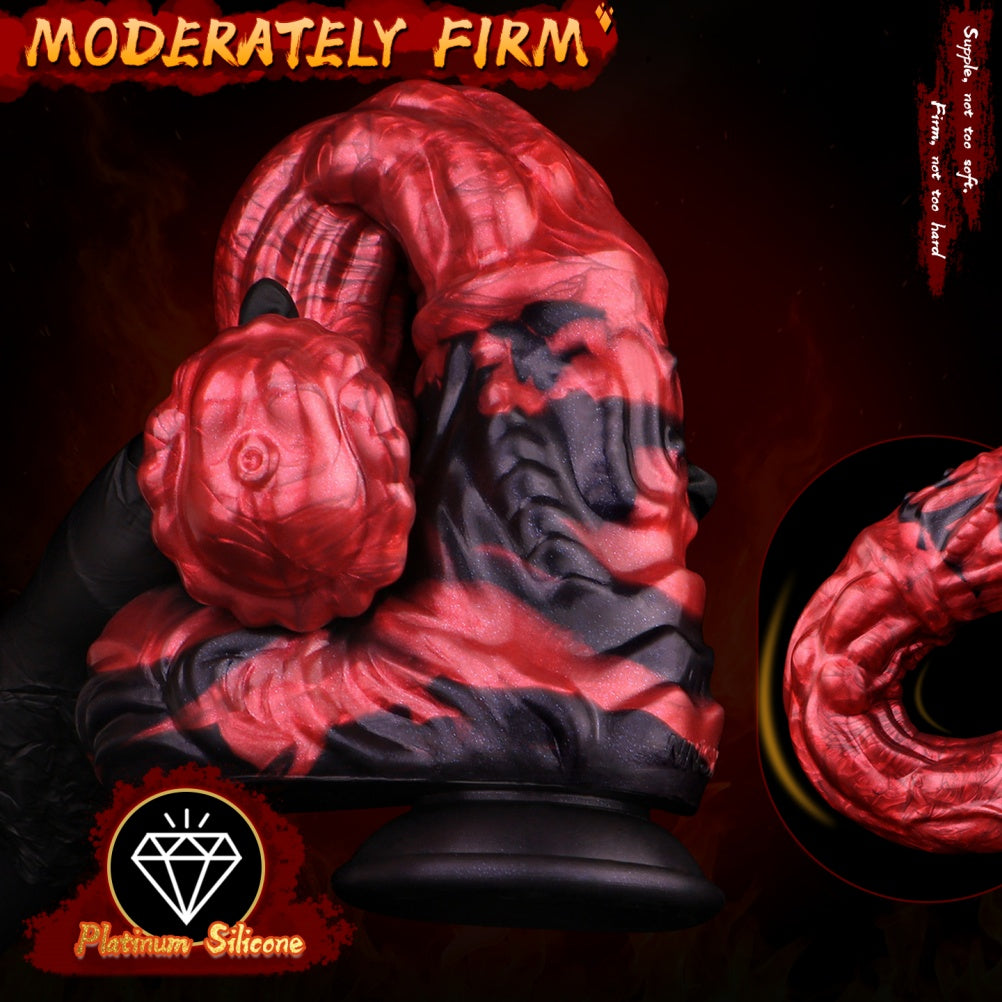 Monster Fantasy Horse Dildo with Suction Cup – Blood Red Silicone Female Masturbation Toy