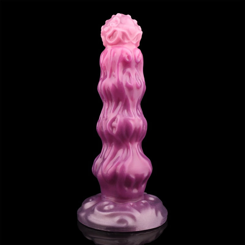 Fantasy Beaded Inflatable Dildo - Purple Silicone Female Masturbation Expanding Toy