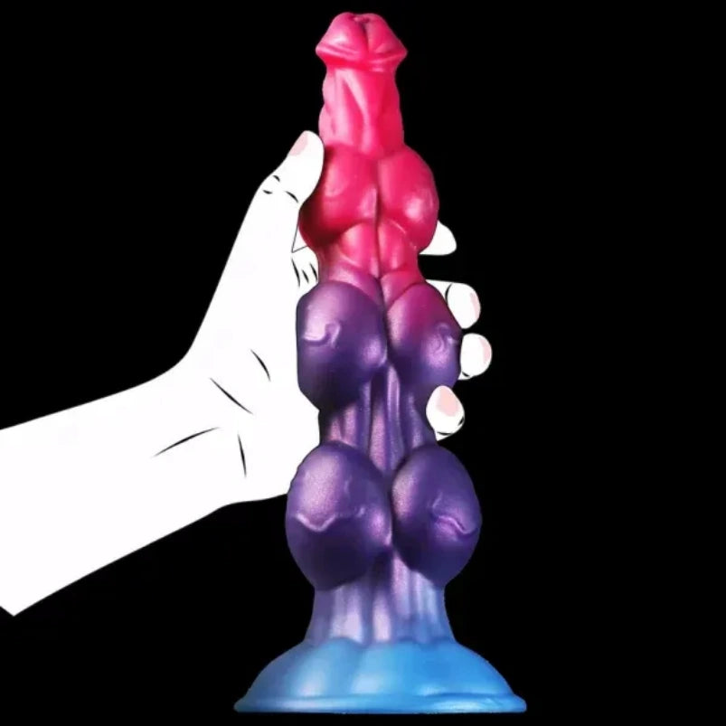 Monster Bead Silikon-Dildo mit Hundeknoten – Vaginales Einführen mit Expansionsstimulation, Masturbationswerkzeug