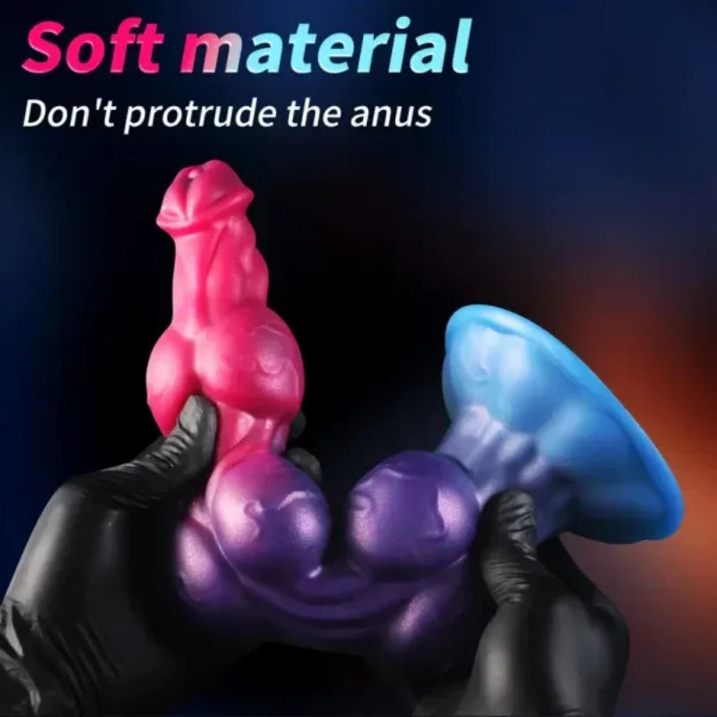 Monster Bead Silikon-Dildo mit Hundeknoten – Vaginales Einführen mit Expansionsstimulation, Masturbationswerkzeug