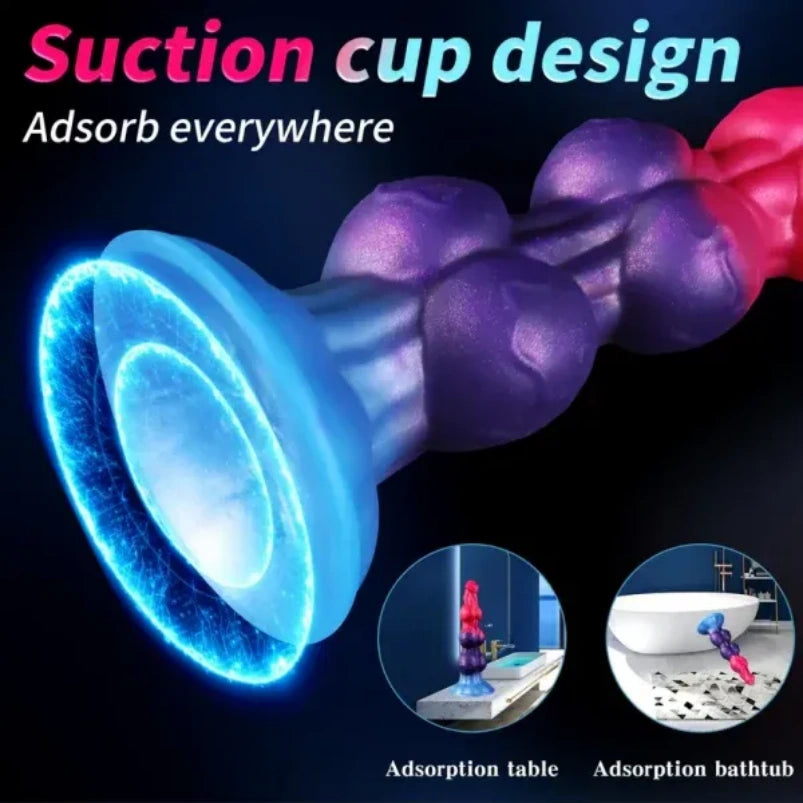 Monster Bead Silikon-Dildo mit Hundeknoten – Vaginales Einführen mit Expansionsstimulation, Masturbationswerkzeug