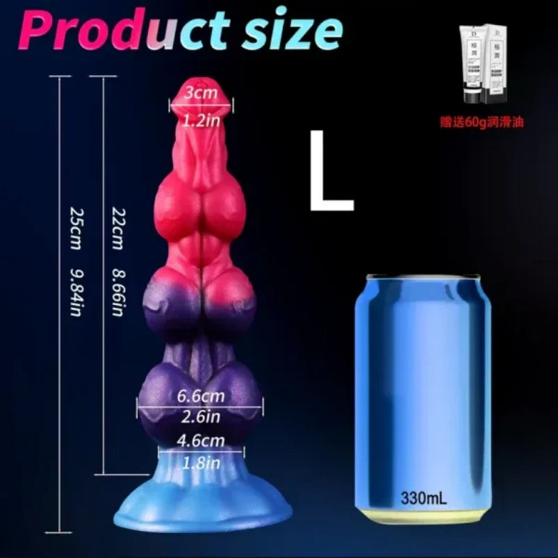 Monster Bead Silikon-Dildo mit Hundeknoten – Vaginales Einführen mit Expansionsstimulation, Masturbationswerkzeug