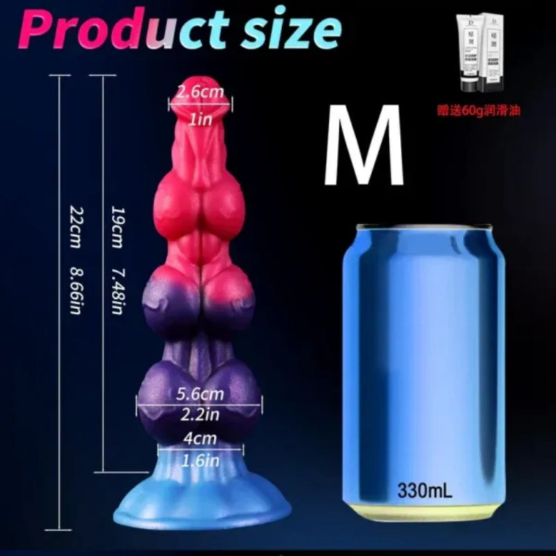 Monster Bead Silikon-Dildo mit Hundeknoten – Vaginales Einführen mit Expansionsstimulation, Masturbationswerkzeug