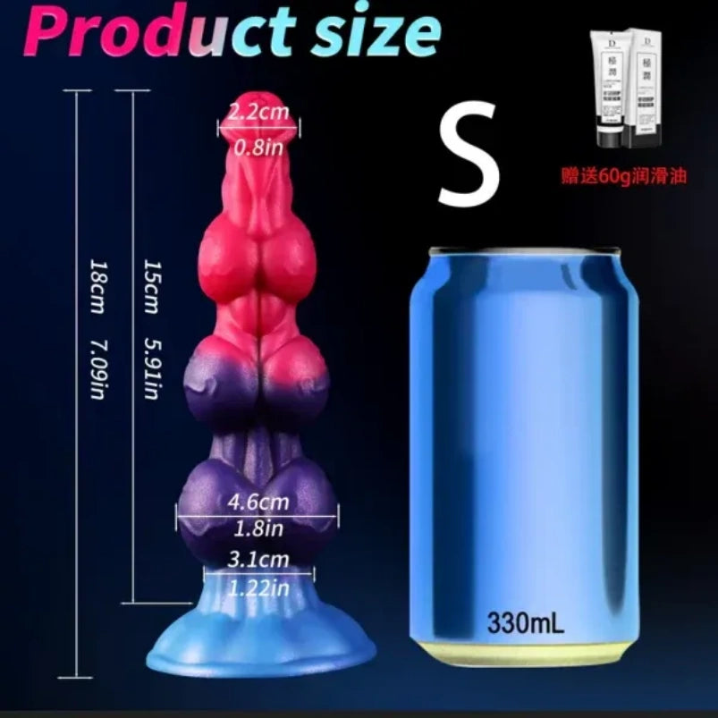 Monster Bead Silikon-Dildo mit Hundeknoten – Vaginales Einführen mit Expansionsstimulation, Masturbationswerkzeug