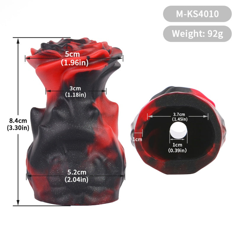 Bâillon-boule en silicone rouge et noir avec sangle Lust Fantasy - Jouet BDSM érotique pour bondage féminin