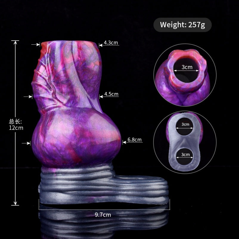 Purple Silicone Cock Sleeve – Alien Fantasy Penis Extender for Men Pegging Sexuality