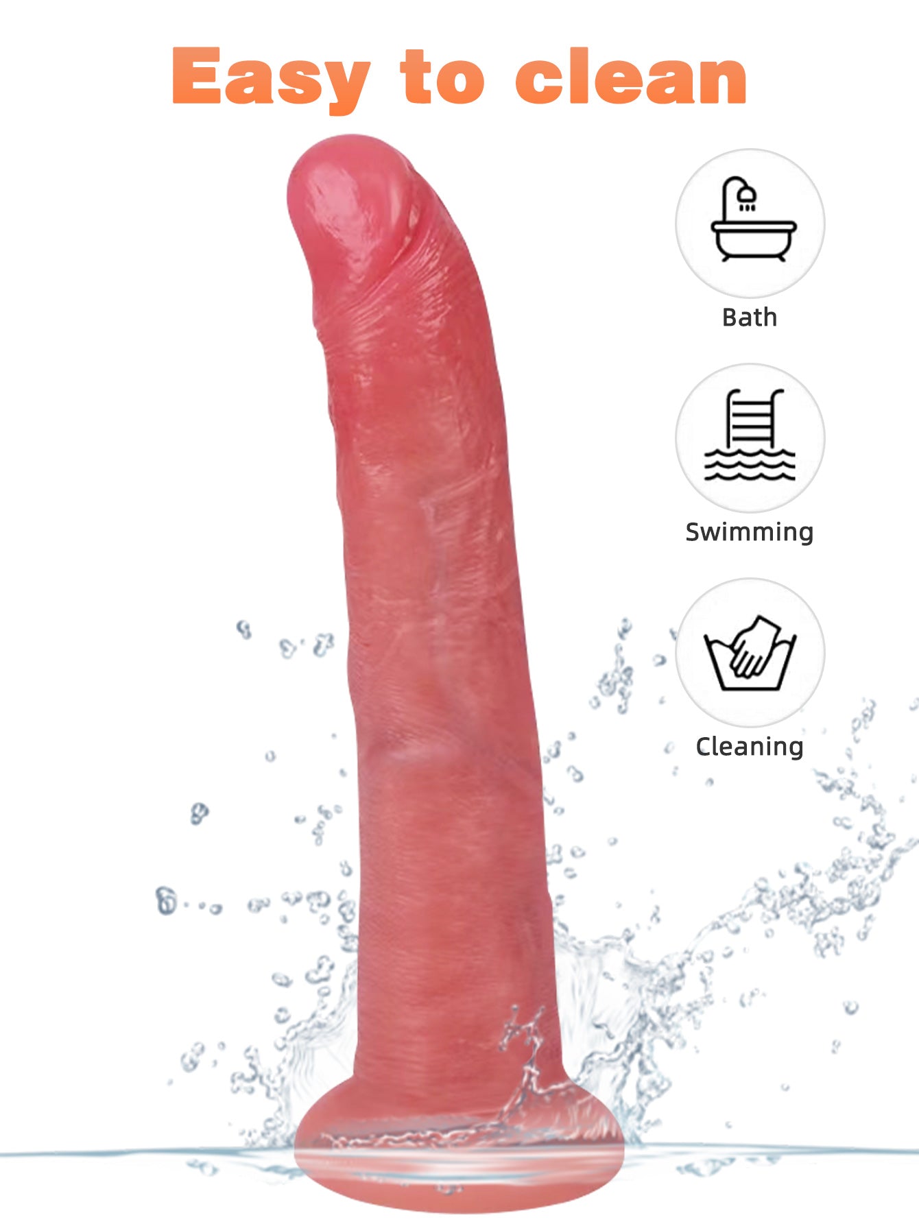 Plug anal réaliste de gode de silicone - jouets sexuels de godes anaux de 8 pouces pour des femmes