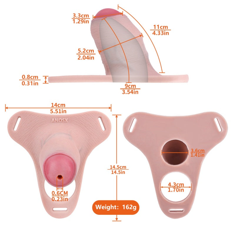 Thick Silicone Realistic Male Wearable Chastity Cage – Device for Semen Retention & Orgasm Control