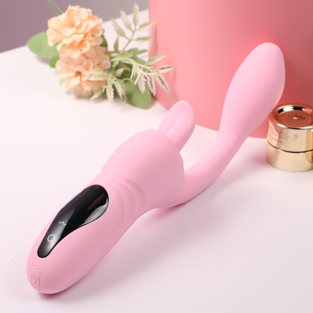 Finger Anal Dildo G Spot Vibrator Tongue Clit Stimulator - Handheld LED Panel Silicone Sex Toy for Women