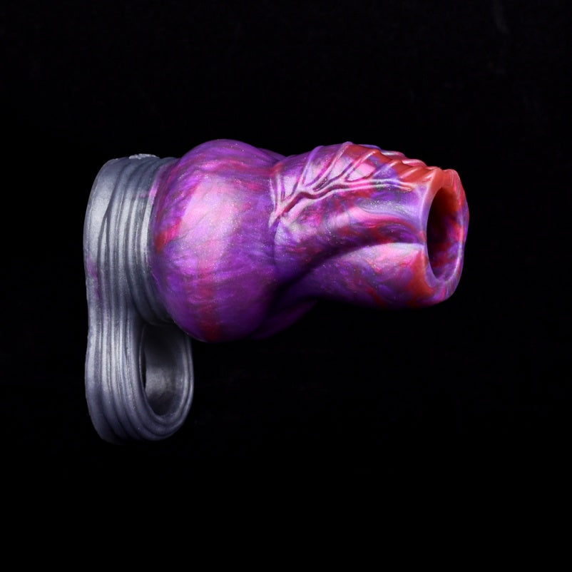 Purple Silicone Cock Sleeve – Alien Fantasy Penis Extender for Men Pegging Sexuality