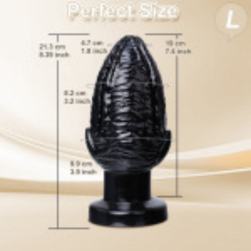 Fantasy Blooming Anal Huge Thick Dildo – Black Silicone Expanding Fisting-Inspired Buttplug