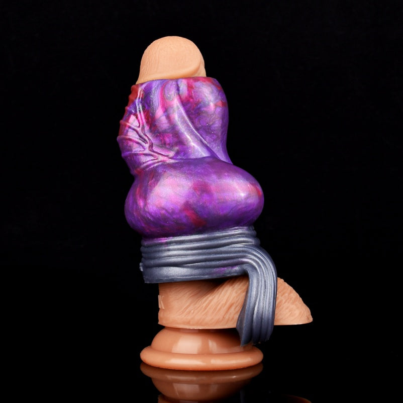 Purple Silicone Cock Sleeve – Alien Fantasy Penis Extender for Men Pegging Sexuality