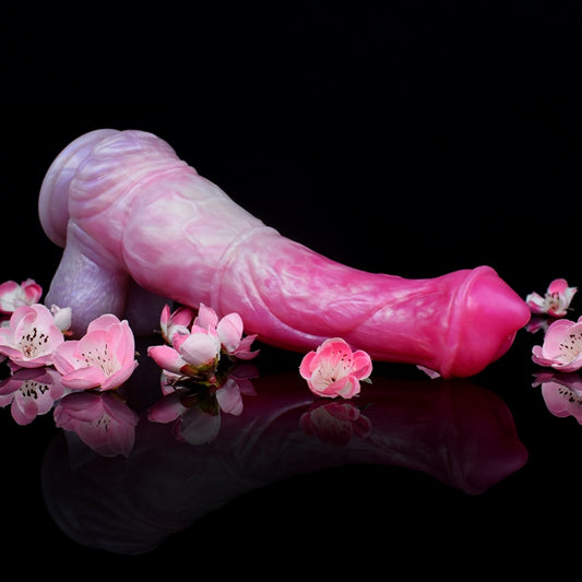 Pink Fantasy Dragon Dildo with Suction Cup – Full-Body Vaginal Stimulation Tool in Soft Silicone