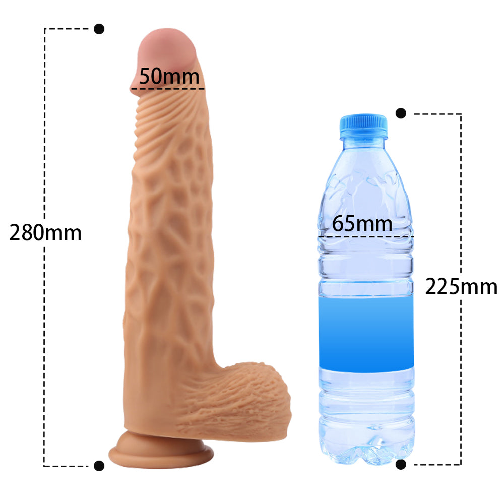 Large Realistic Dildo - 11 inch Long Strong Suction Cup Dildos for Women