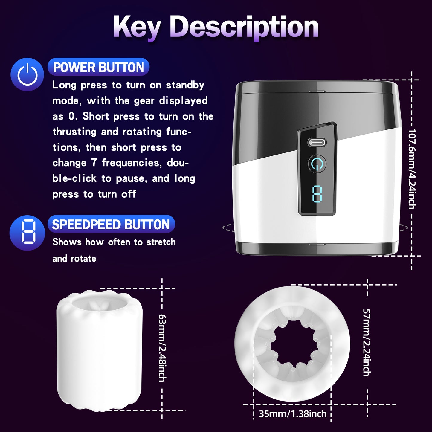 Pocket Pussy Male Masturbator Adult Stroker - Automactic Thrusting Penis Massage Sex Toys for Men