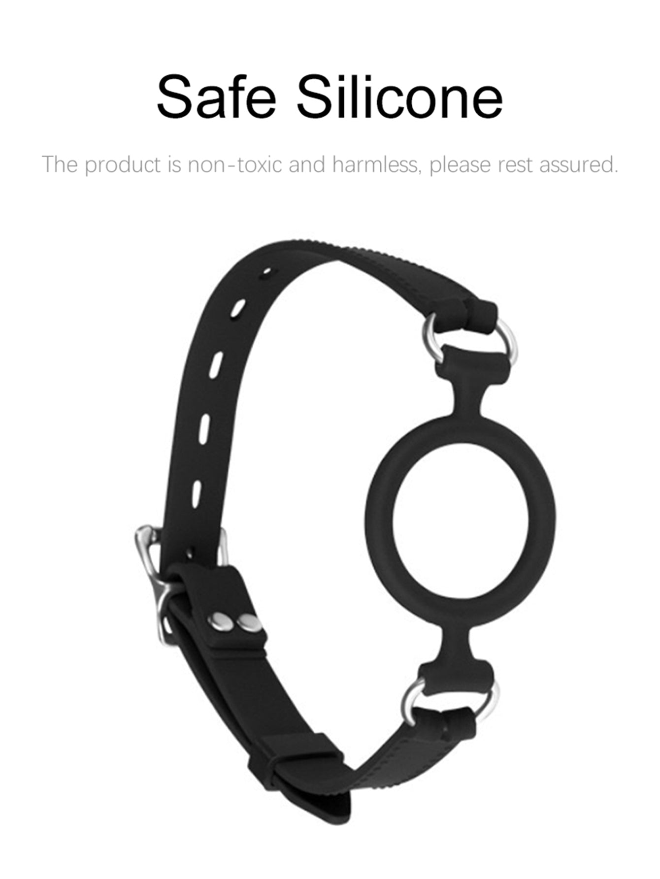 Silicone Ring Gag Oral Restraint Sex Toys - Bondage Silicone Ballgag Harness Adjustable Size