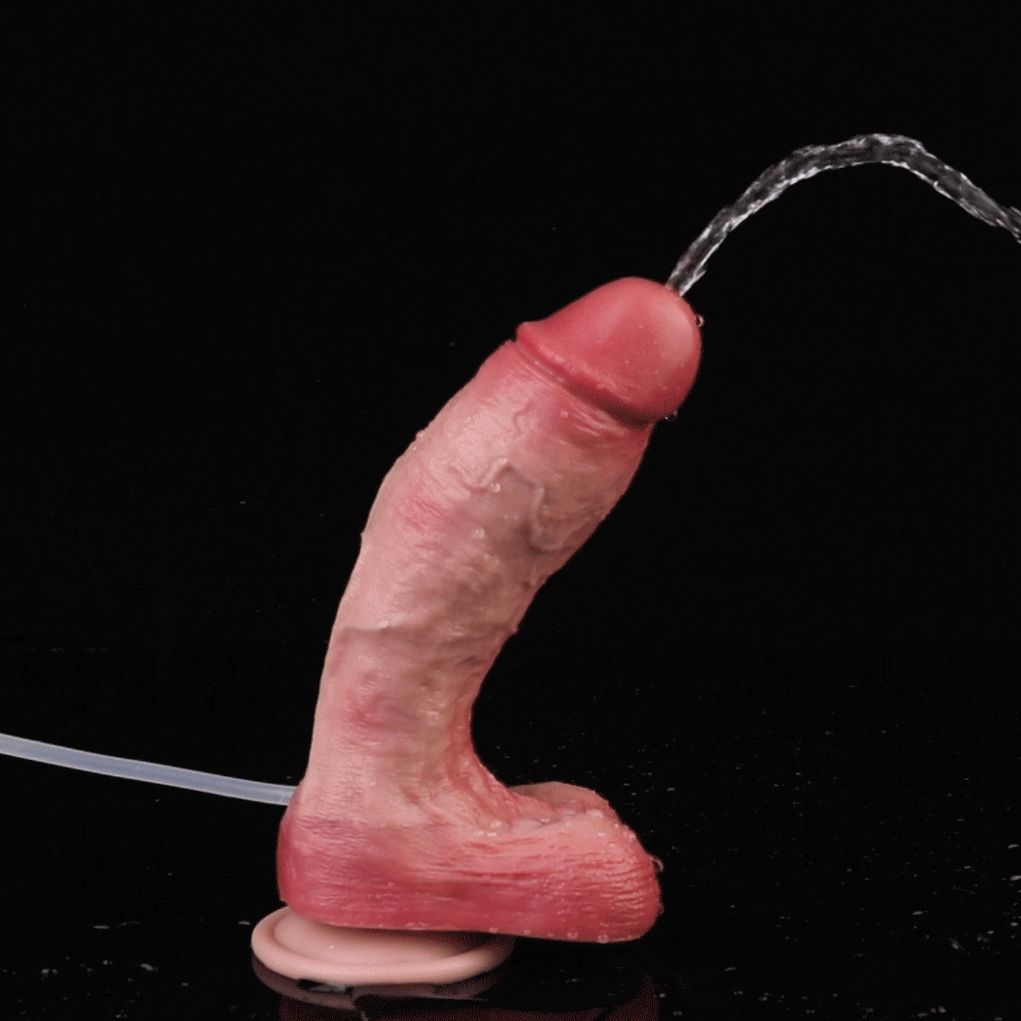 Realistic Silicone Squirt Dildo with Suction Base – Strap-On Female Anal Sex Toys
