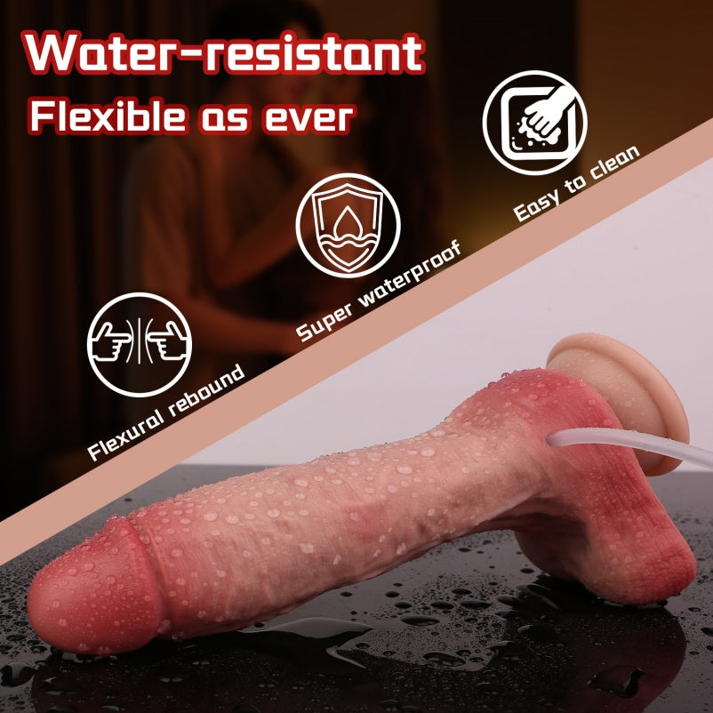 Realistic Silicone Squirt Dildo with Suction Base – Strap-On Female Anal Sex Toys