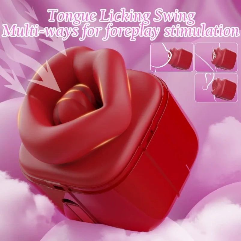 Red Lip Clit Sucking Thrusting Vibrator - Dual-action Vibrating Bullet   Domlust