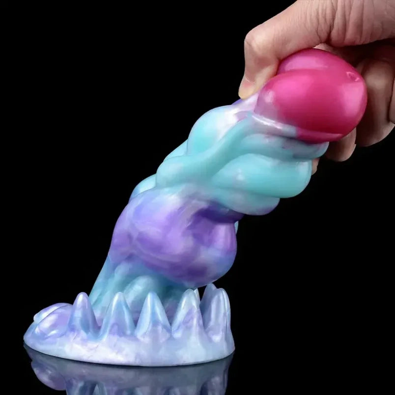 Gode en silicone Fantasy Monster Dog Knot - Outil de masturbation féminine à expansion partielle vaginale