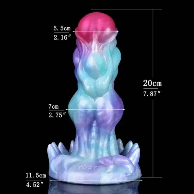 Gode en silicone Fantasy Monster Dog Knot - Outil de masturbation féminine à expansion partielle vaginale
