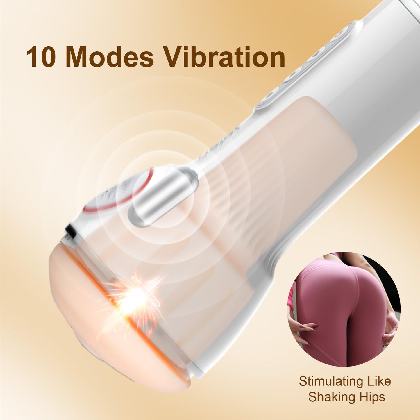 Masturbateur masculin à poussée portative - Machine vibrante électrique pour hommes avec fonctions vocales et chauffantes