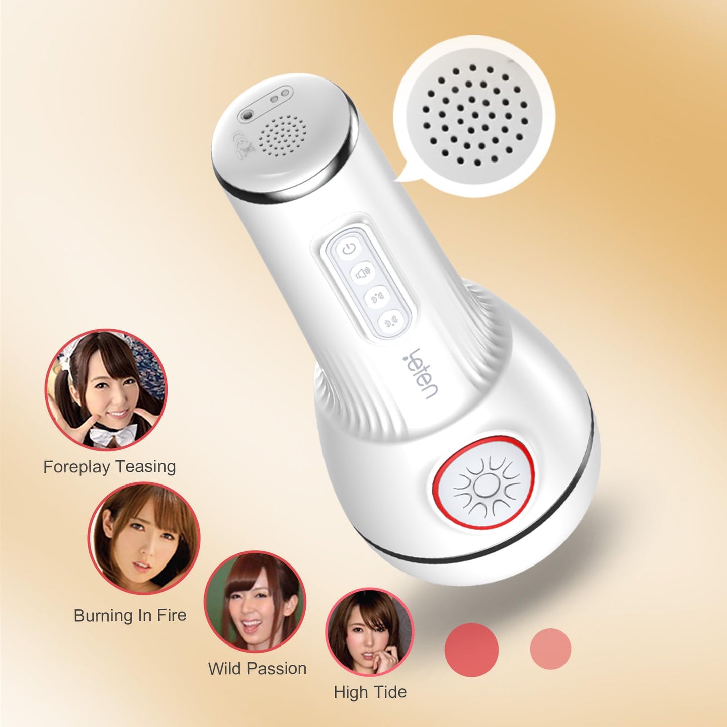 Masturbateur masculin à poussée portative - Machine vibrante électrique pour hommes avec fonctions vocales et chauffantes