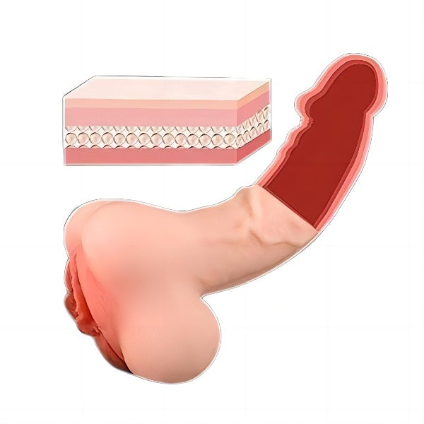 Silikon-Pocket-Muschi-Penishülle, realistischer Dildo – 3D-lebensechter strukturierter männlicher Masturbator, Sweatshirt