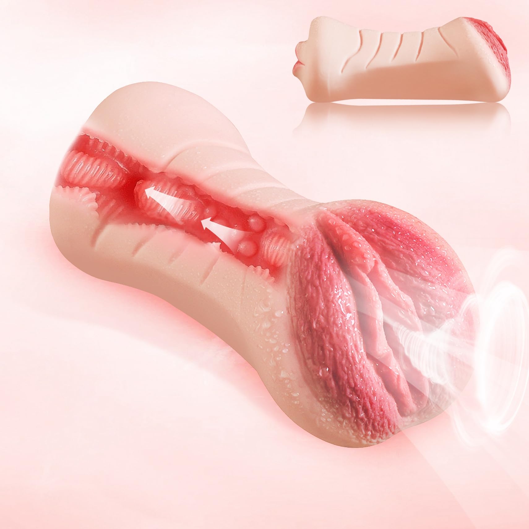 Realistic Pocket Pussy Male Masturbator - 2-in-1 Big Labia Vaginal Sex Domlust Realistic Pocket Pussy Male Masturbator - 2-in-1 Big Labia Vaginal Sex Domlust